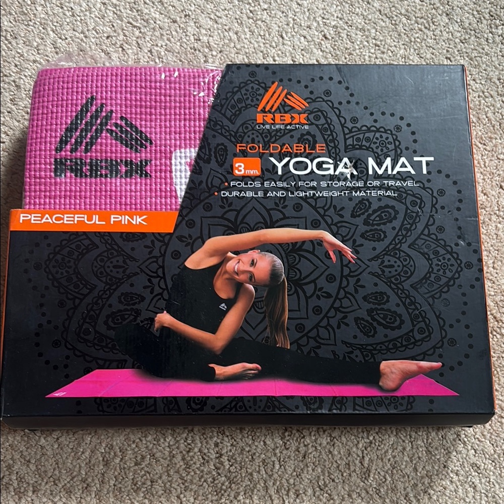 RBX Peaceful Pink Foldable Yoga Mat